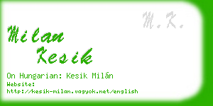 milan kesik business card